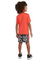 adidas Little & Toddler Boys Short-Sleeve Logo T-Shirt 3-Stripes Shorts, 2 Piece Set