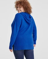 Charter Club Plus Cashmere Drawstring Hoodie, Created for Macy's