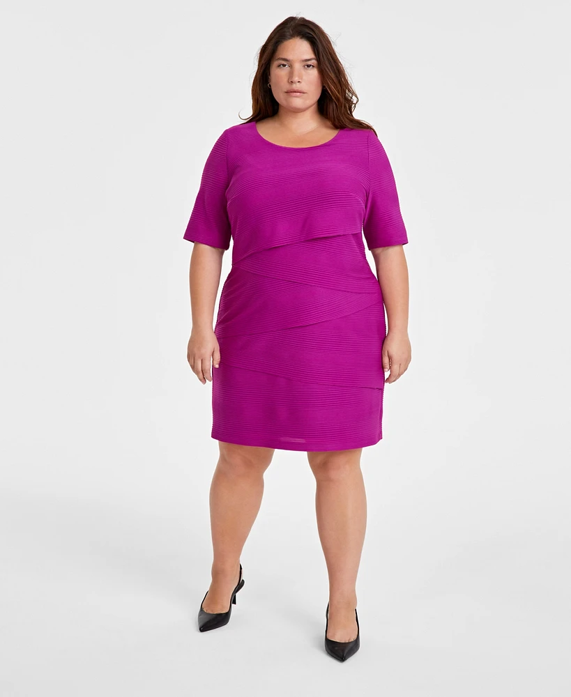 Connected Plus Zigzag Sheath Dress