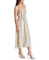 Steve Madden Women's Zuri Striped Smocked Midi Dress