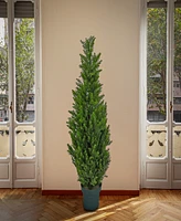 National Tree Company 50 Cedar Tree in Dark Green Round Growers Pot