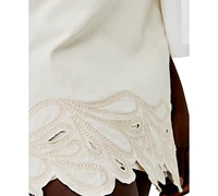 French Connection Women's Ateena Twill Embroidered Mini Skirt