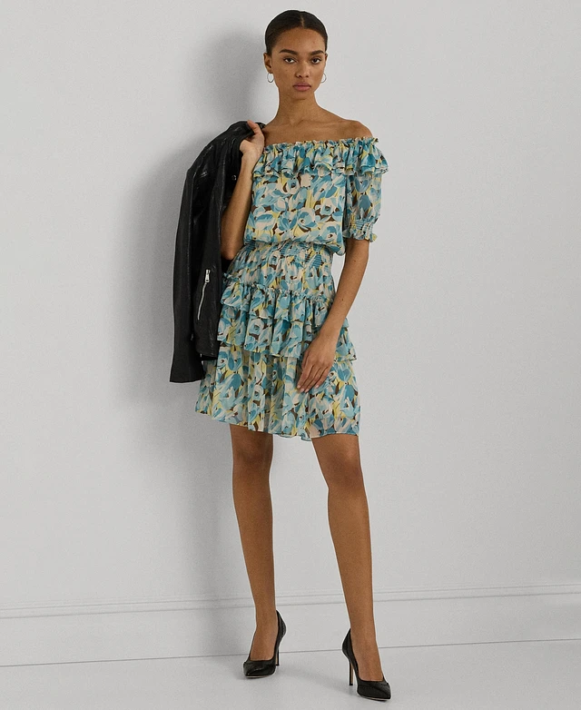 Lauren Ralph Women's Ruffled Tiered Fit & Flare Dress | Dulles Town Center