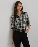 Lauren Ralph Lauren Women's Embroidered Plaid Shirt