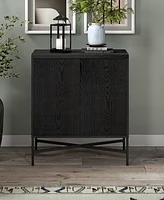 Hudson & Canal Brighton 28" Wide Rectangular Accent Cabinet in Black Grain