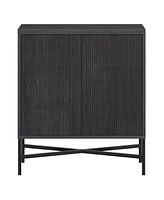 Hudson & Canal Brighton 28" Wide Rectangular Accent Cabinet in Charcoal Gray