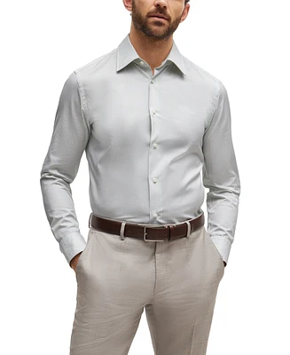 Boss by Hugo Men's Striped Cotton Slim-Fit Shirt