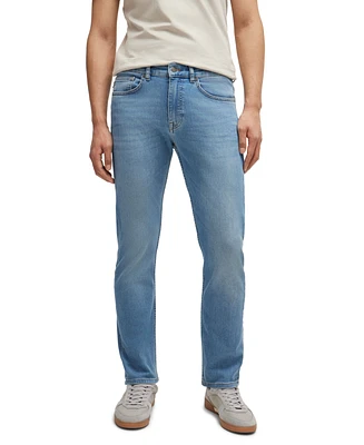 Boss by Hugo Men's Blue Super-Stretch Slim-Fit Jeans