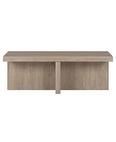 Hudson & Canal Elna 44" Wide Rectangular Coffee Table in Antiqued Gray Oak