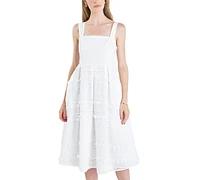 English Factory Women's Heart Eyelet Sleeveless Midi Dress