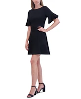 Jessica Howard Women's Flared-Sleeve Scuba Crepe Dress