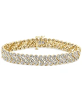 Diamond S Link Statement Bracelet (1 ct. t.w.) in Gold-Plated Sterling Silver - Gold