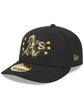 New Era Men's Black Oakland Athletics 2024 Armed Forces Day Low Profile 59FIFTY Fitted Hat