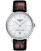 Tissot Men's Swiss Automatic Carson Brown Leather Strap Watch 40mm