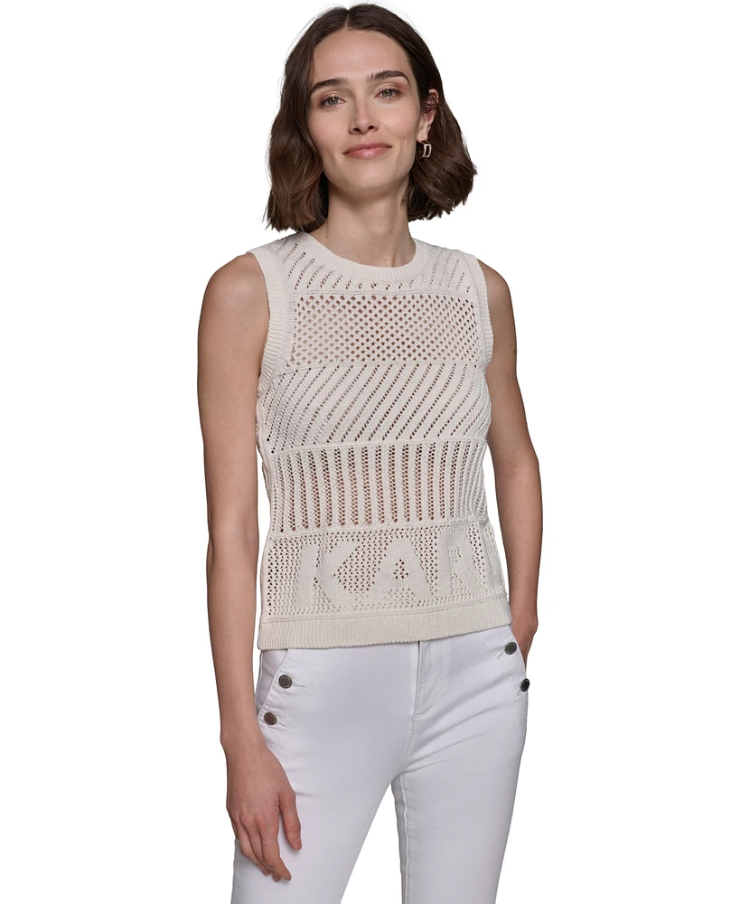 Karl Lagerfeld Paris Women's Crochet Sweater Tank Top