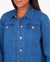 Alfred Dunner Petite Classic Fit Denim Jacket