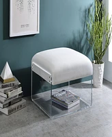 Fox Hill Trading Nicolas 22" Acrylic Upholstered Ottoman