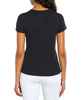 Three Dots Women's Short Sleeve Crewneck T-Shirt