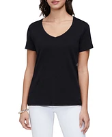 Three Dots Women's V-Neck Short Sleeve T-Shirt