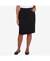 Alfred Dunner Petite Classic Stretch Knee Length Skirt