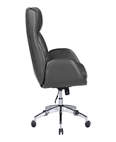 Office Star Blanchard Office Chair in Black Leatherette Upholstery