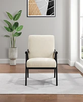 Office Star Weldon Armchair in Linen Fabric with Black Finished Frame