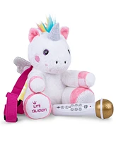 Singing Machine Plush Toy Sing Along Backpack with Microphone, Speaker, Songs, Sound Effects, UniQueen