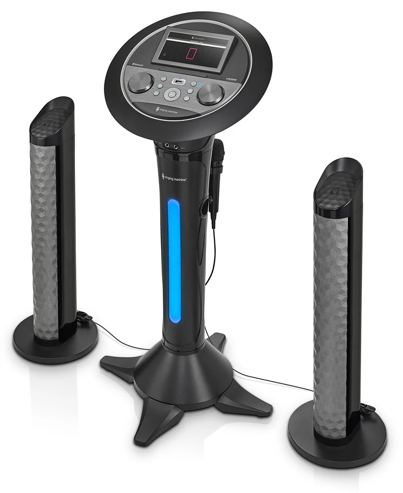 Singing Machine, Wi-Fi Karaoke Machine for Adults, Black - Karaoke Pedestal with 7" Touchscreen Display, Built