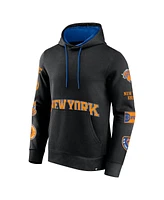 Fanatics Men's Branded Black New York Knicks Home Court Pullover Hoodie