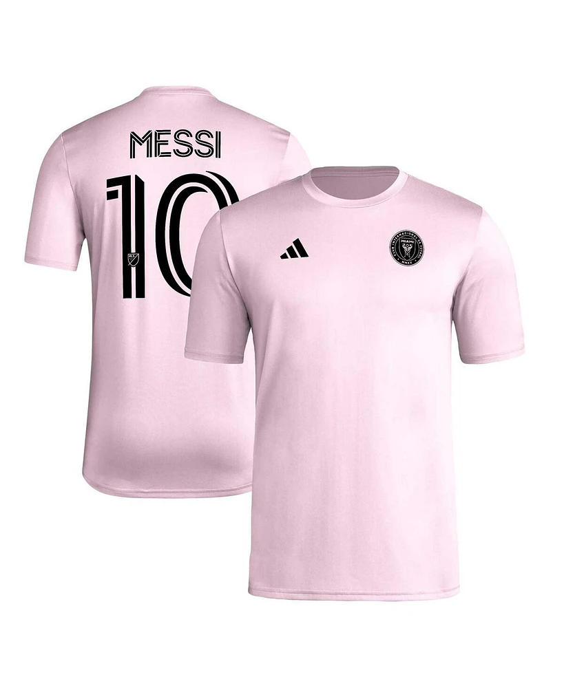 Adidas Men's Lionel Messi Pink Inter Miami Cf Pregame T-Shirt