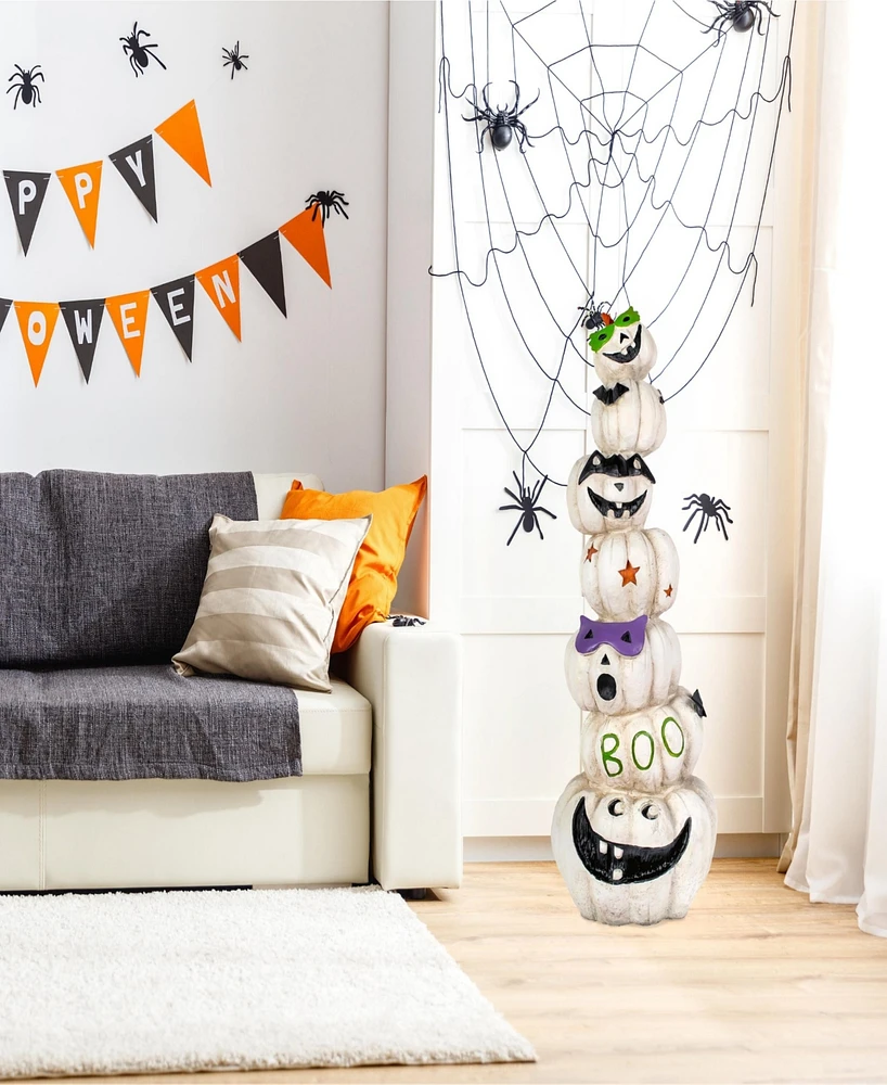 National Tree Company 47" Stacked White Halloween Jack-o-Lanterns
