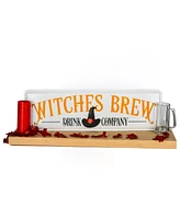 National Tree Company 31" Hanging Wall Decoration, White, 'Witches Brew Drink Company', Metal Construction, Halloween Collection