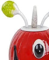 National Tree Company 11" Halloween Decoration, Single Eye Metal Pumpkin with Gloss Finish, Red