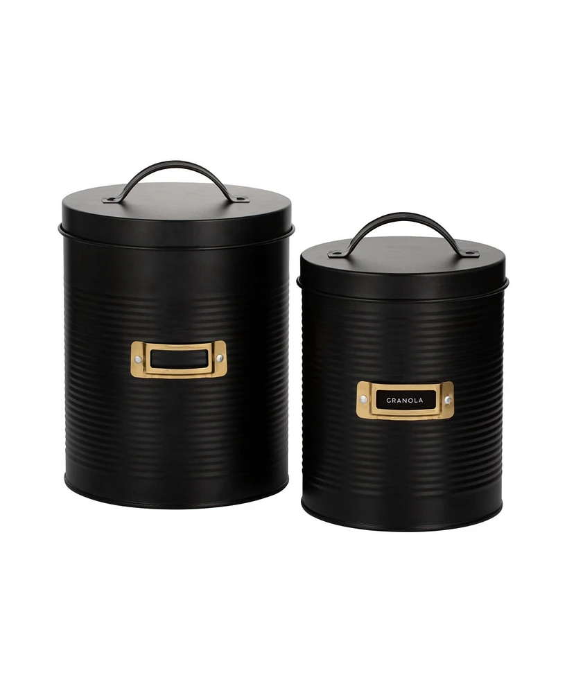 Tyhpoon Set of 2 Black Storage Canisters