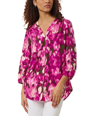 Jones New York Petite Printed 3/4-Sleeve Tunic