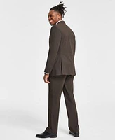 Tayion Men Classic Fit Brown Gold Suit Separate