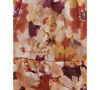 Bcx Juniors' Floral-Print Ruffled Fit & Flare Dress