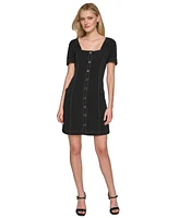 Karl Lagerfeld Paris Women's Square-Neck Crepe Sheath Dress