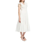 En Saison Women's Amaya Cotton Flutter-Sleeve Midi Dress