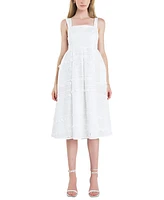 English Factory Women's Heart Eyelet Sleeveless Midi Dress