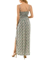 As U Wish Juniors' Floral-Print Maxi Dress