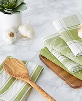 Design Imports Assorted Pattern, Kitchen Collection, Dishtowels Dishcloth, Parsley Green, 5 Piece