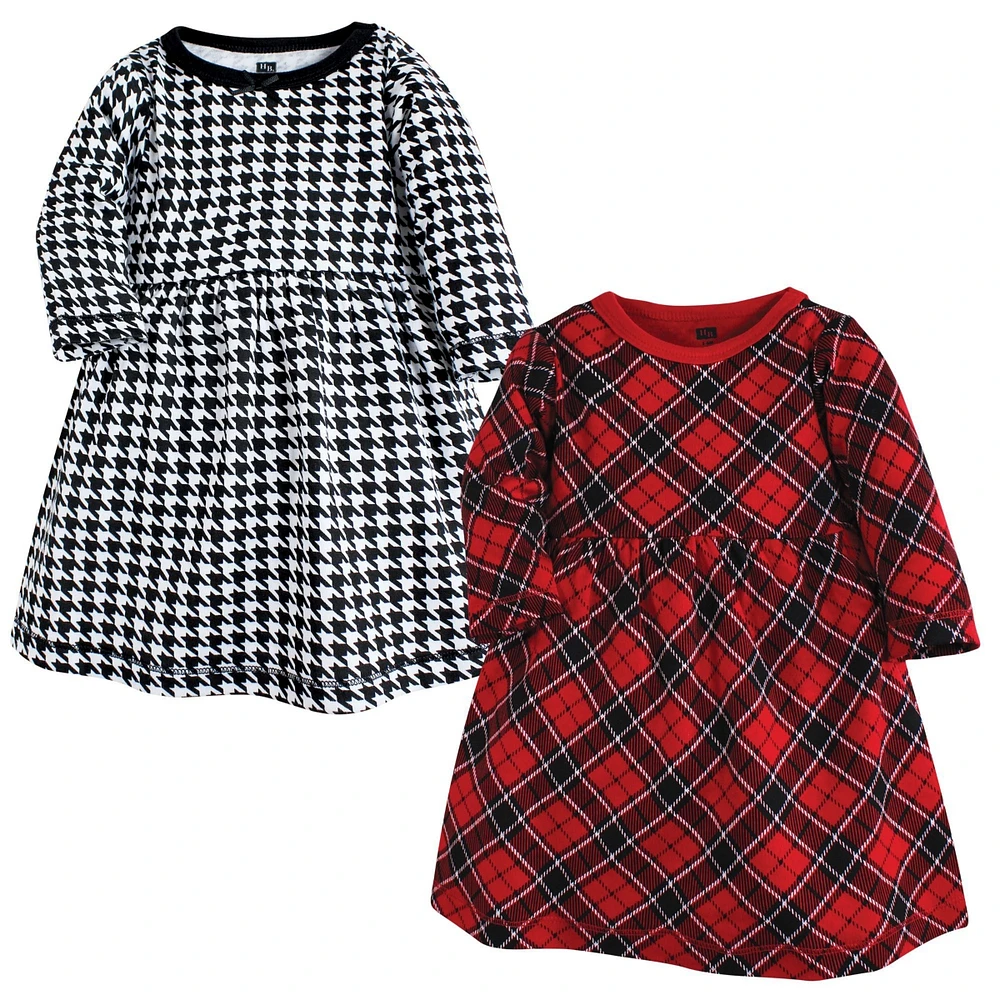 Hudson Baby Big Girls Hudson Cotton Dresses, Black Red Plaid