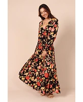 Petal and Pup Women's Wrap Jacket Maxi Dress