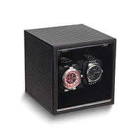 Diamond2Deal Rotations Carbon Fiber Acrylic Window Wood Dual Watch Winder