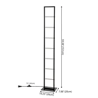 Jonathan Y Ivan 59.3" Minimalist Modern Iron Ladder Dimmable Integrated Led Floor Lamp, Black