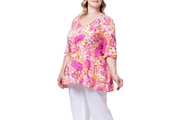 Kiyonna Women's Plus Oasis V-Neck Tunic Top