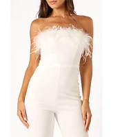 Petal and Pup Women's Louise Feather Trim Jumpsuit