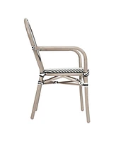 Merrick Lane Mael Set Of Four Stacking Thonet Bistro Style Chair With Arms, Textilene Seat