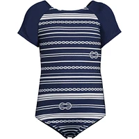 Lands' End Girls Cap Sleeve Portrait One Piece Swimsuit